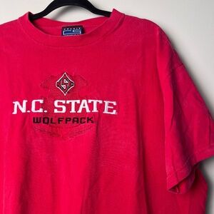 Crable Sportswear Inc Red NC State Wolfpack Embroidered Short Sleeve Shirt XL